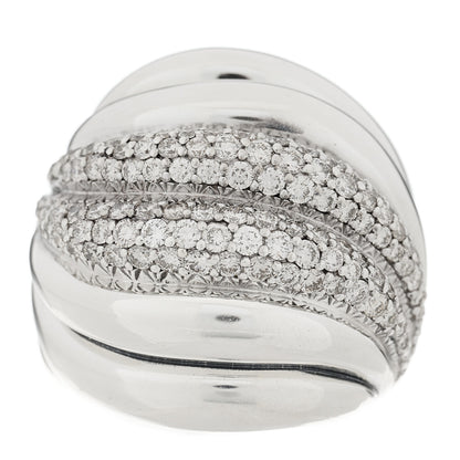 David Yurman Sterling Silver Diamond Sculpted Cable Ring 52 6 1 of 5