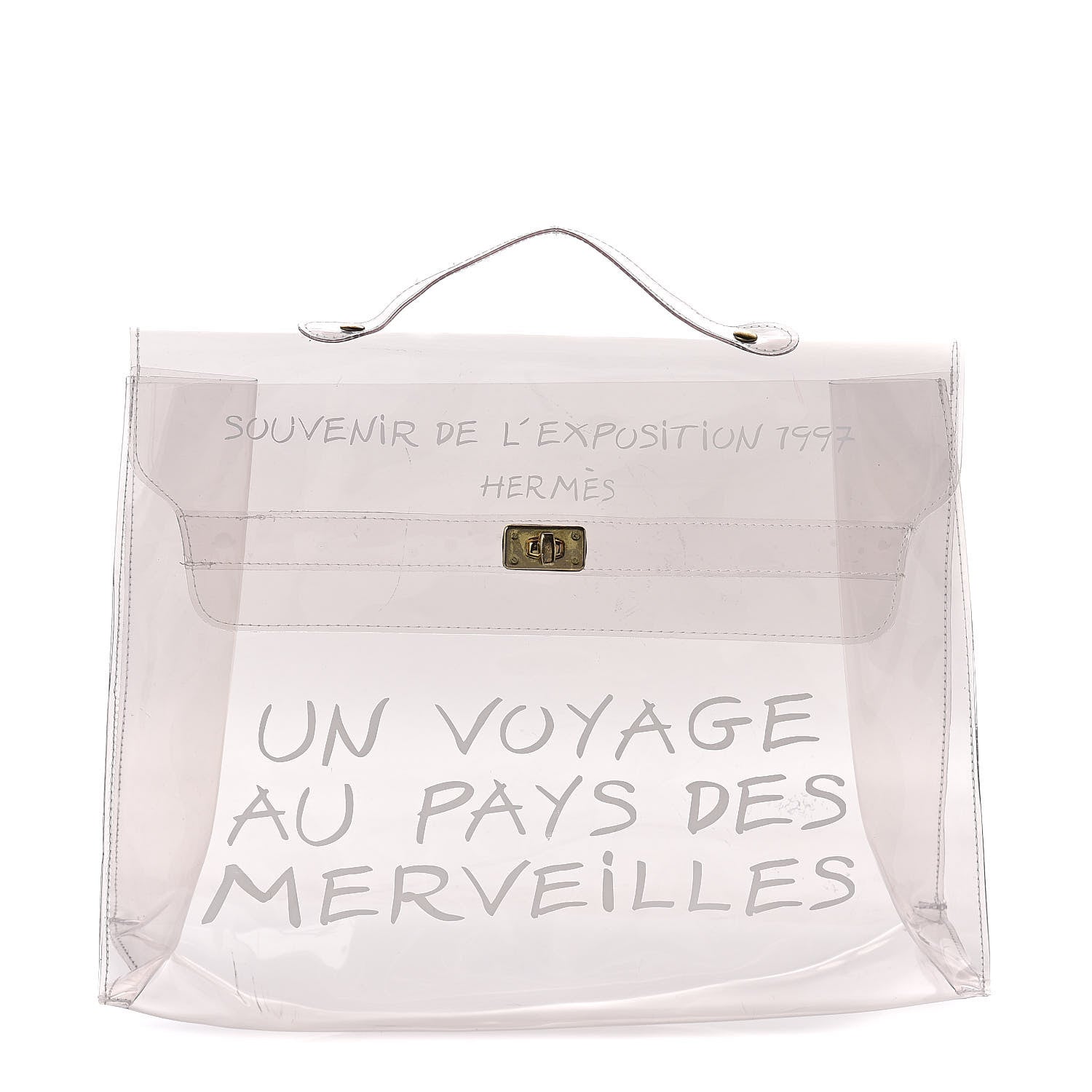 Hermes Vinyl Souvenir De L'Exposition Kelly Transparent 1 of 9
