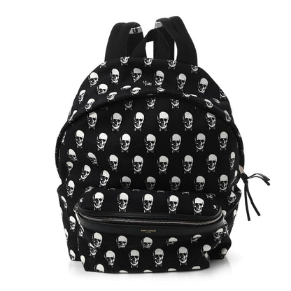 Saint Laurent Canvas Skull Print City Backpack Black 1 of 10