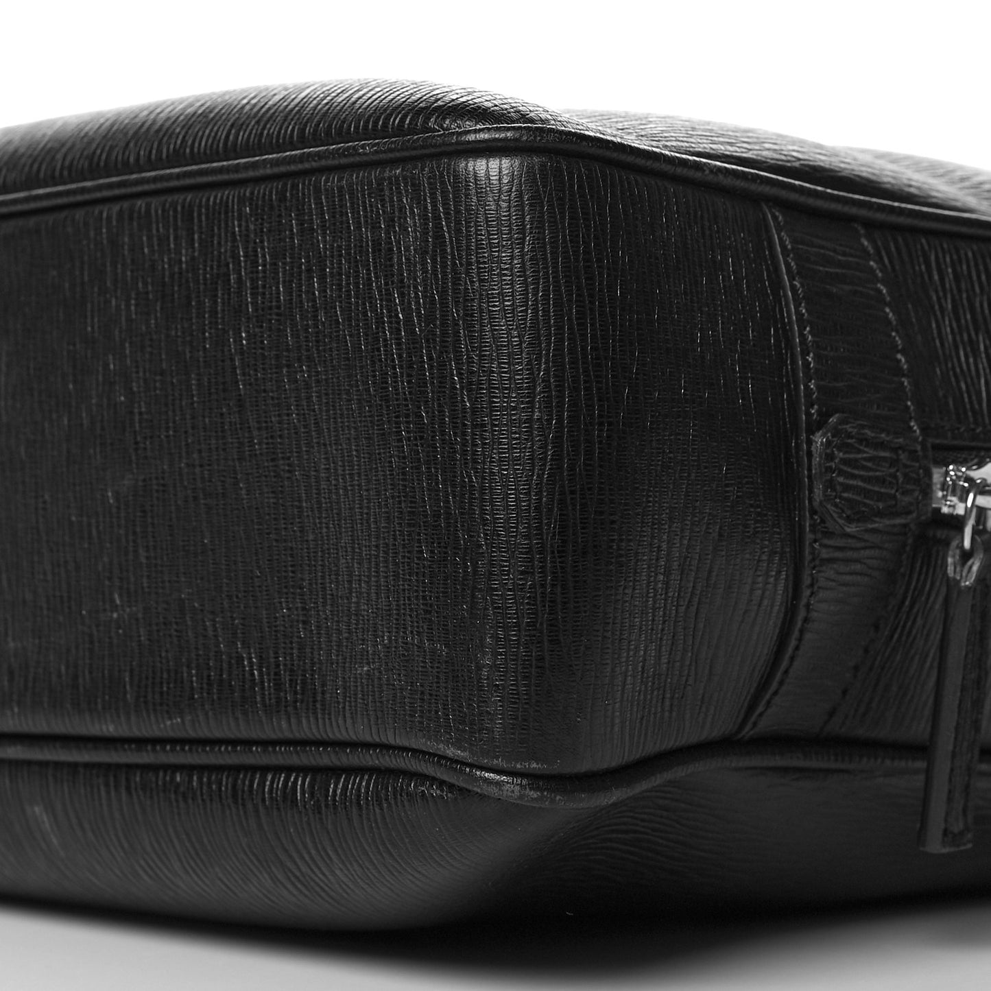 Calfskin Zip Around Briefcase Black