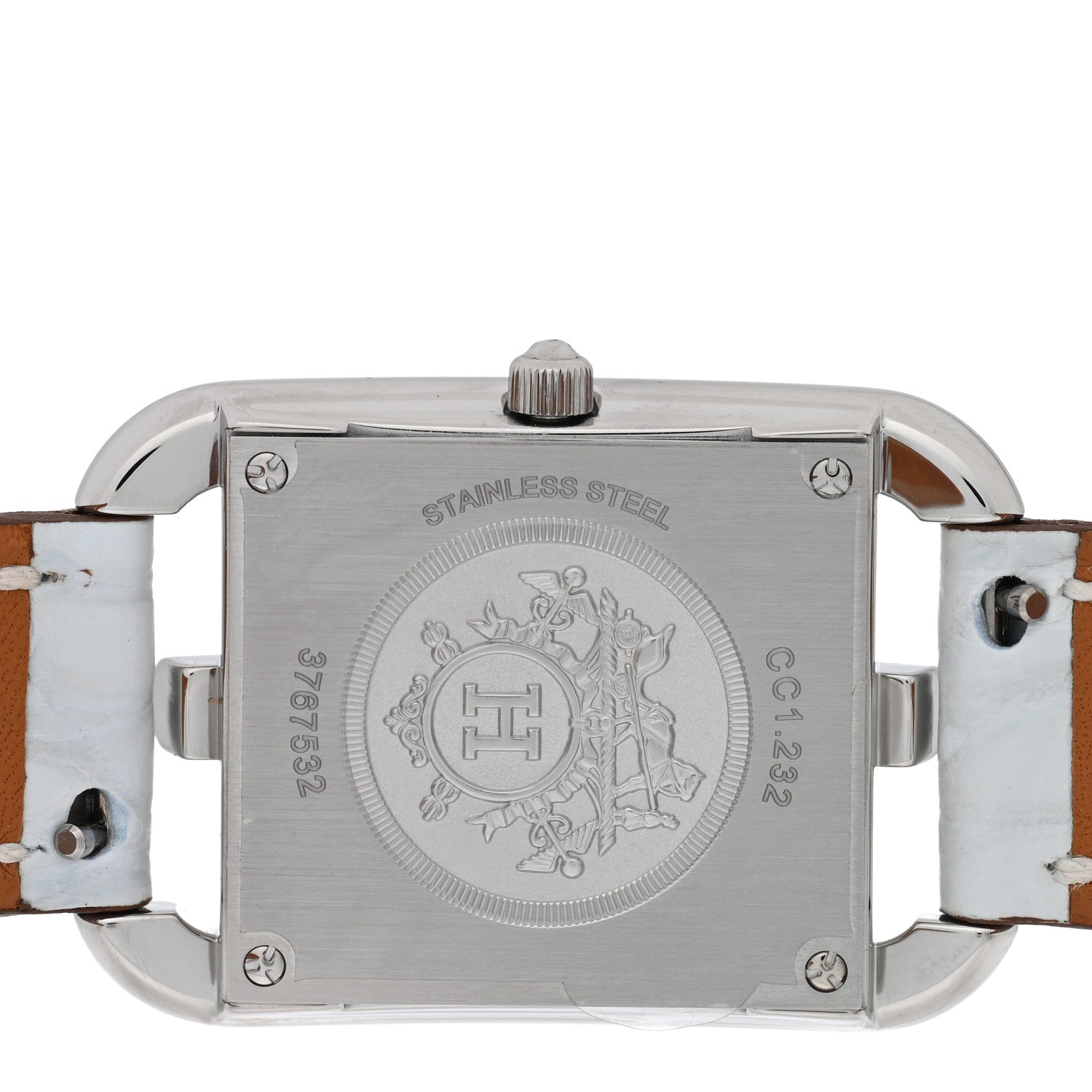 Hermes Stainless Steel Alligator Diamond Bezel Mother of Pearl 23mm Cape Cod Quartz Watch Bleu Brum 4 of 5