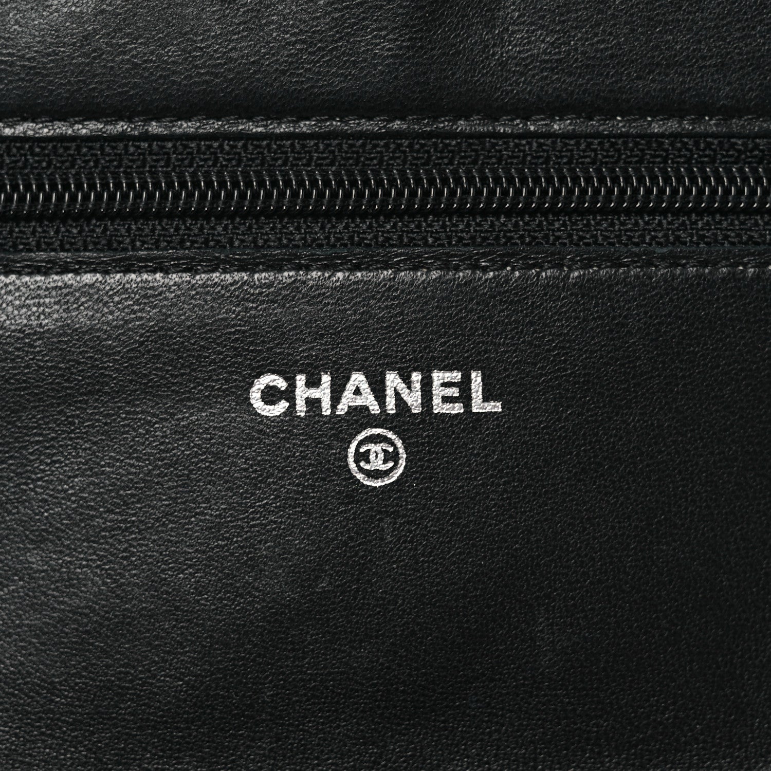 Chanel Lambskin Camellia Embossed Wallet on Chain WOC Black 6 of 11