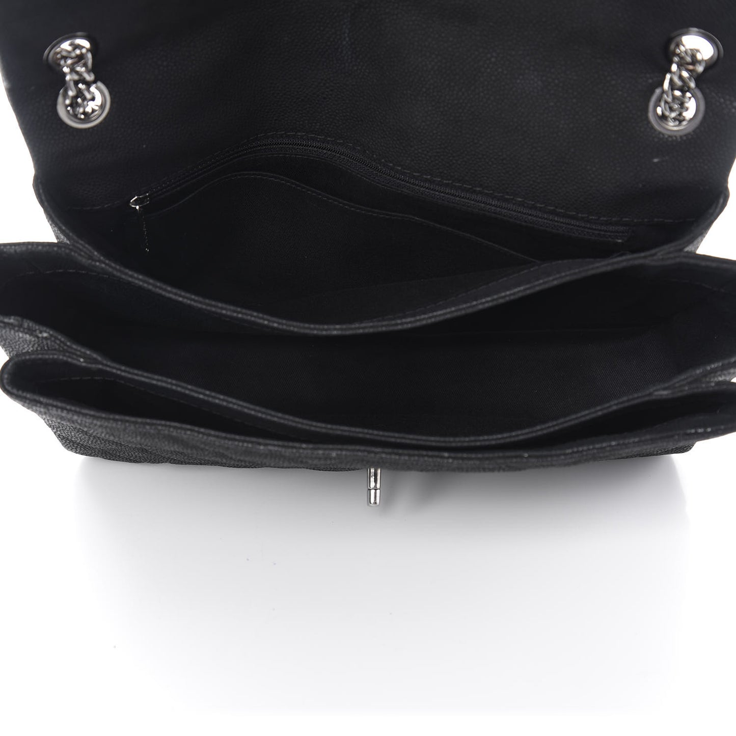 Iridescent Caviar Quilted Medium Lady Pearly Flap Black