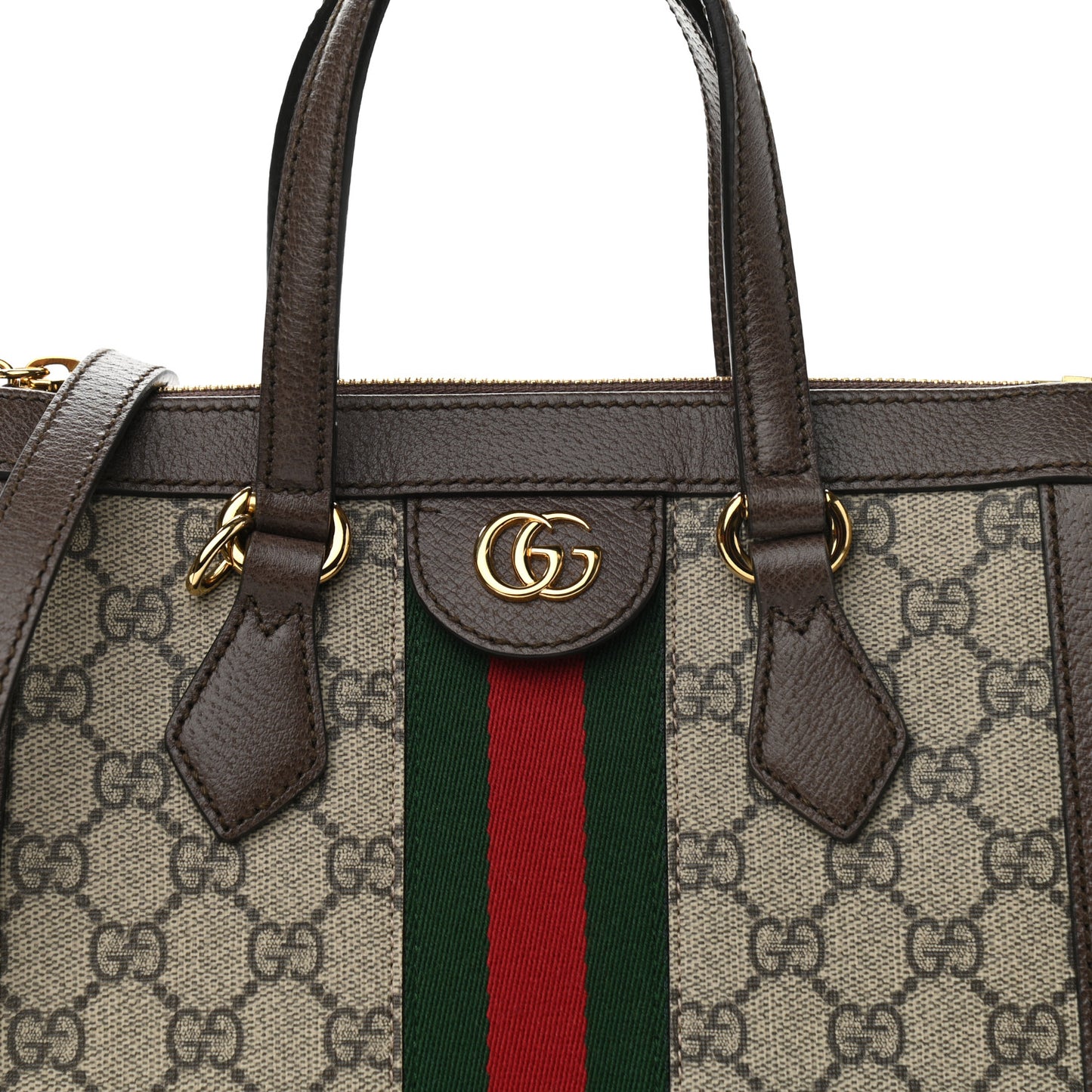 GG Supreme Monogram Small Ophidia Tote Bag Brown