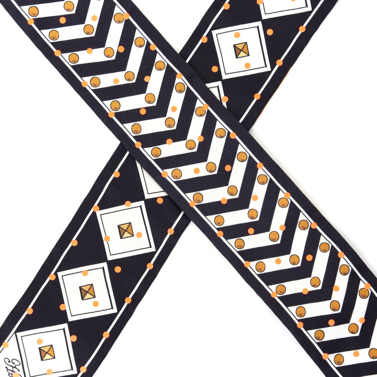 Silk Colliers Et Chiens Twilly Black Gold White