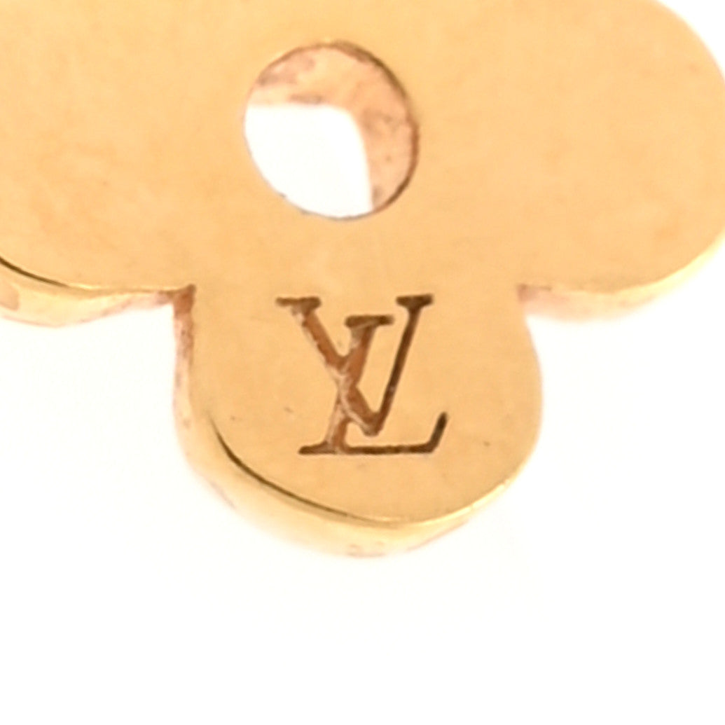 Louis Vuitton Brass Blooming Earrings Gold 4 of 4