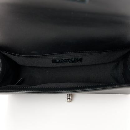 Chanel Calfskin Chevron Quilted Medium Boy Flap Black 5 of 11