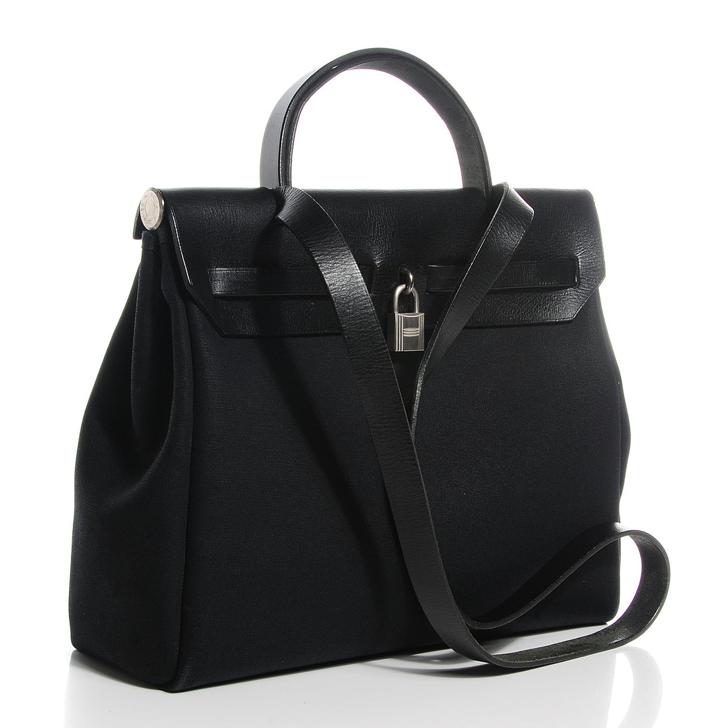 Vache Calfskin Toile Herbag 30 PM Black
