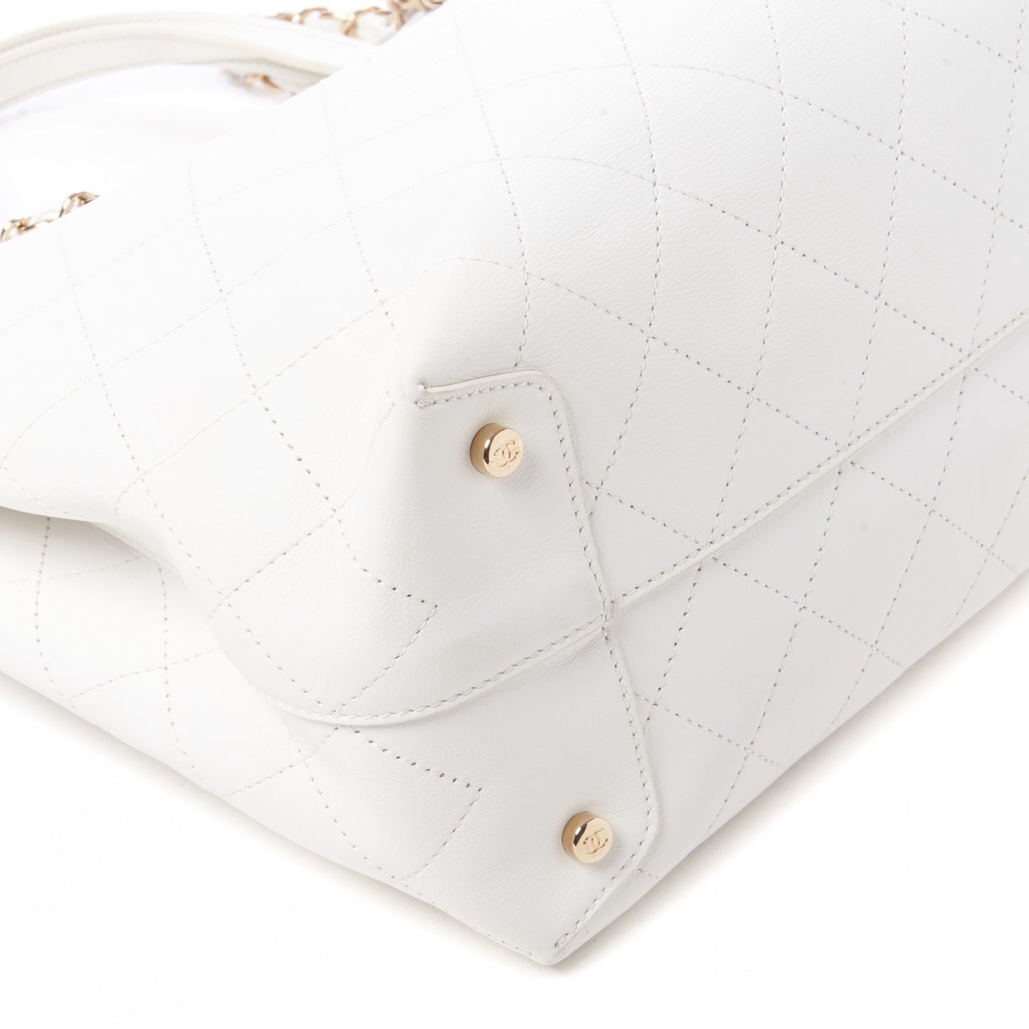 Calfskin Large Serial Shopper Tote White