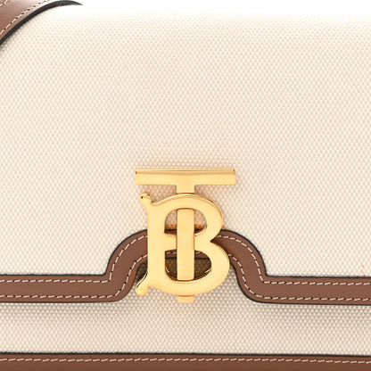 Burberry Canvas Calfskin Small TB Bag Natural 7 of 12