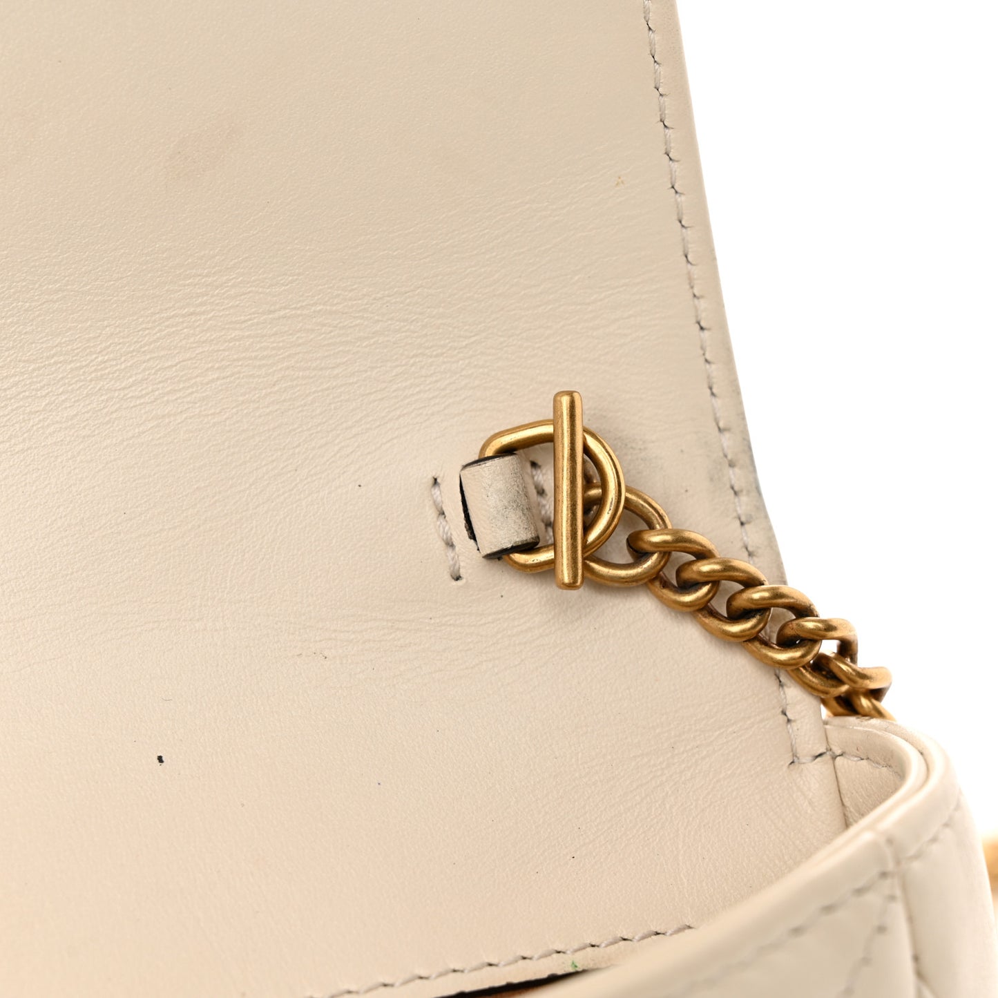 Calfskin Matelasse Super Mini GG Marmont Shoulder Bag White