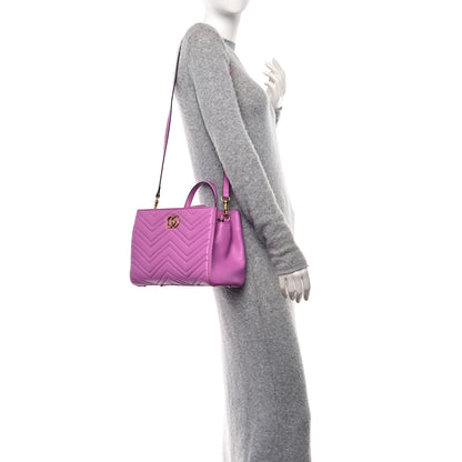 Gucci Calfskin Matelasse Small GG Marmont Tote Candy Mousse 2 of 12