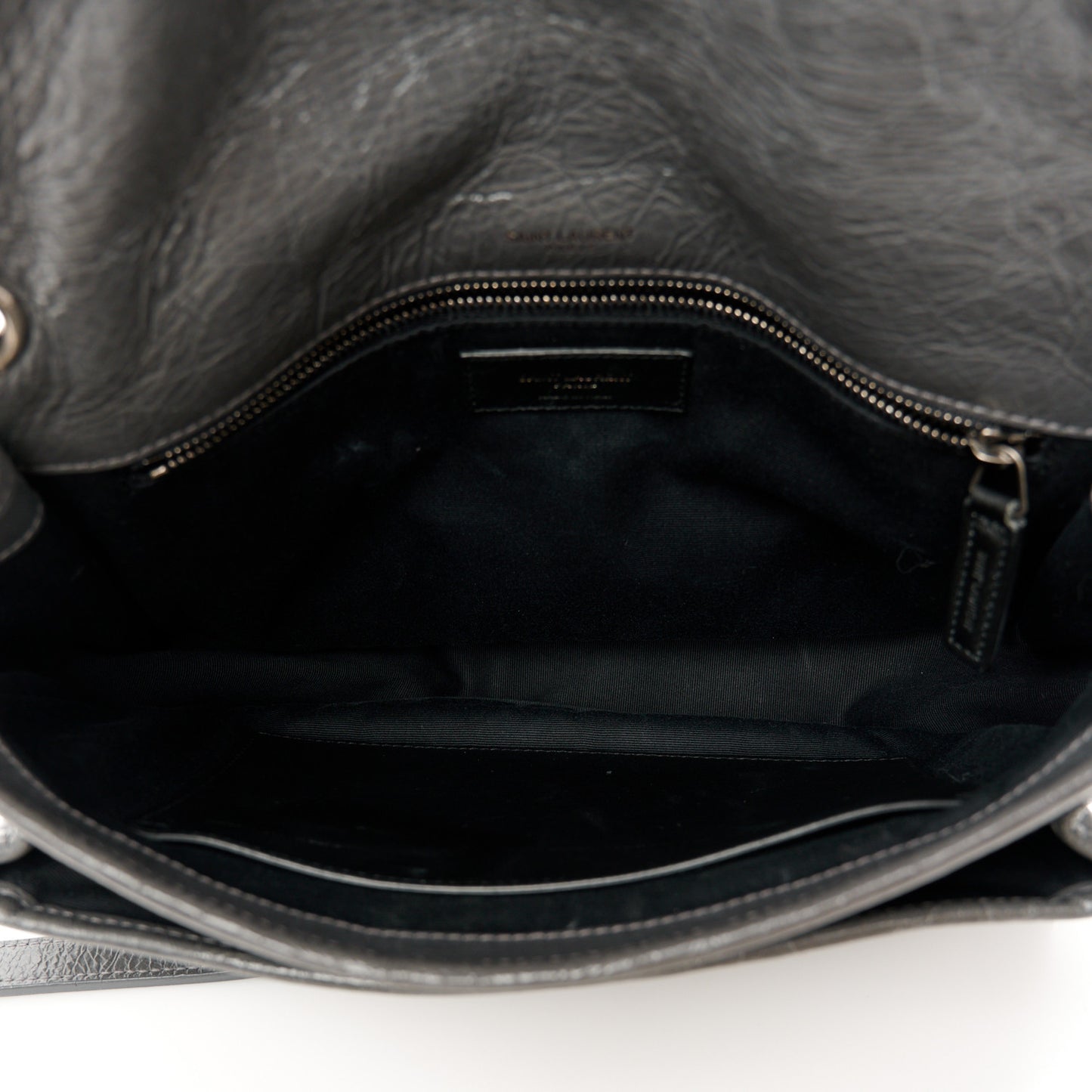 Crinkled Calfskin Matelasse Monogram Medium Niki Chain Satchel Storm