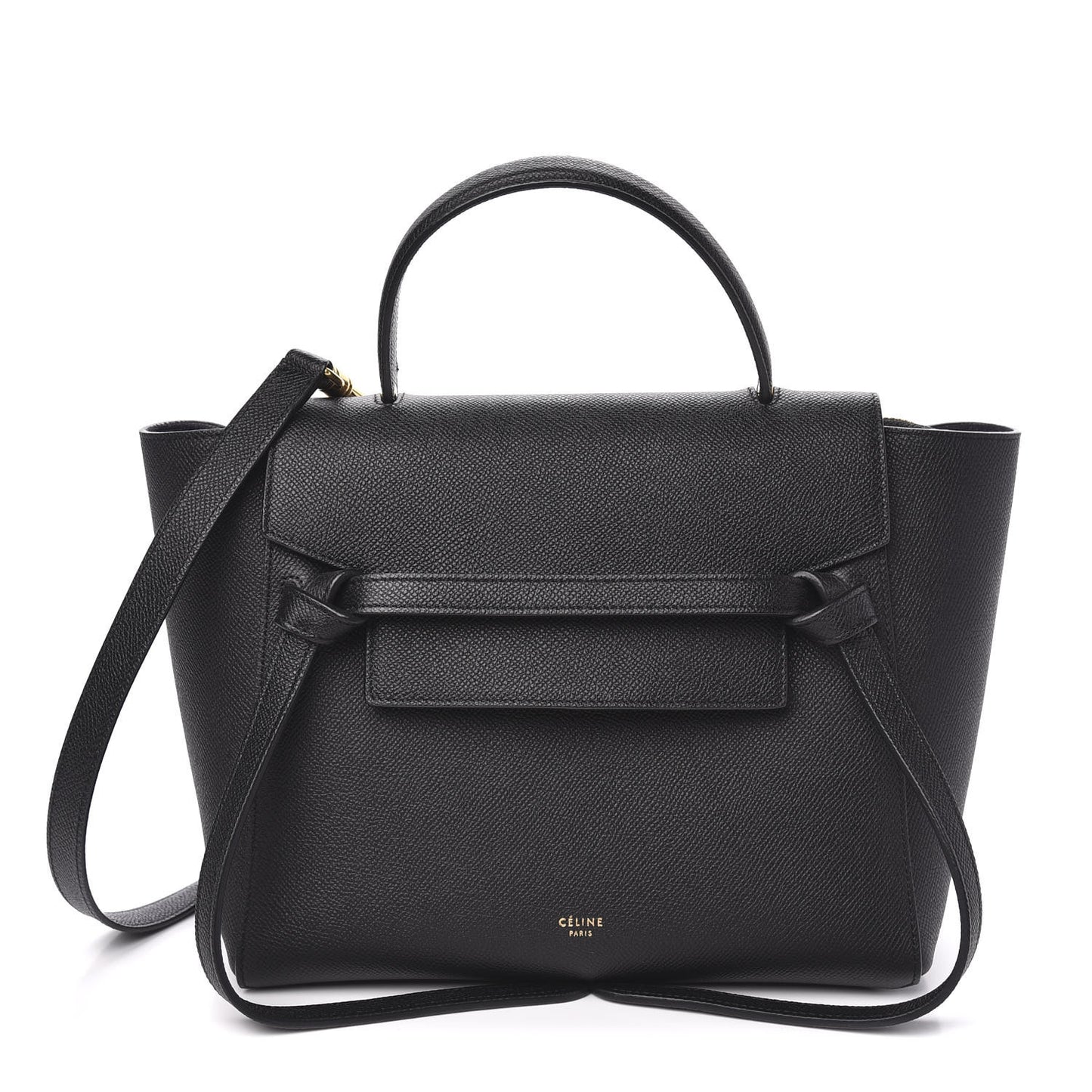 Baby Grained Calfskin Mini Belt Bag Black