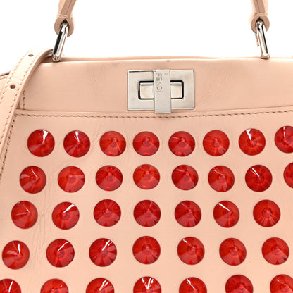 Fendi Nappa Studded Mini Peekaboo Iconic Satchel Light Pink Red 8 of 16