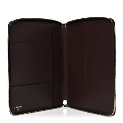 Chanel Caviar Quilted Zip Around Notebook Agenda Cover Black 5 of 8