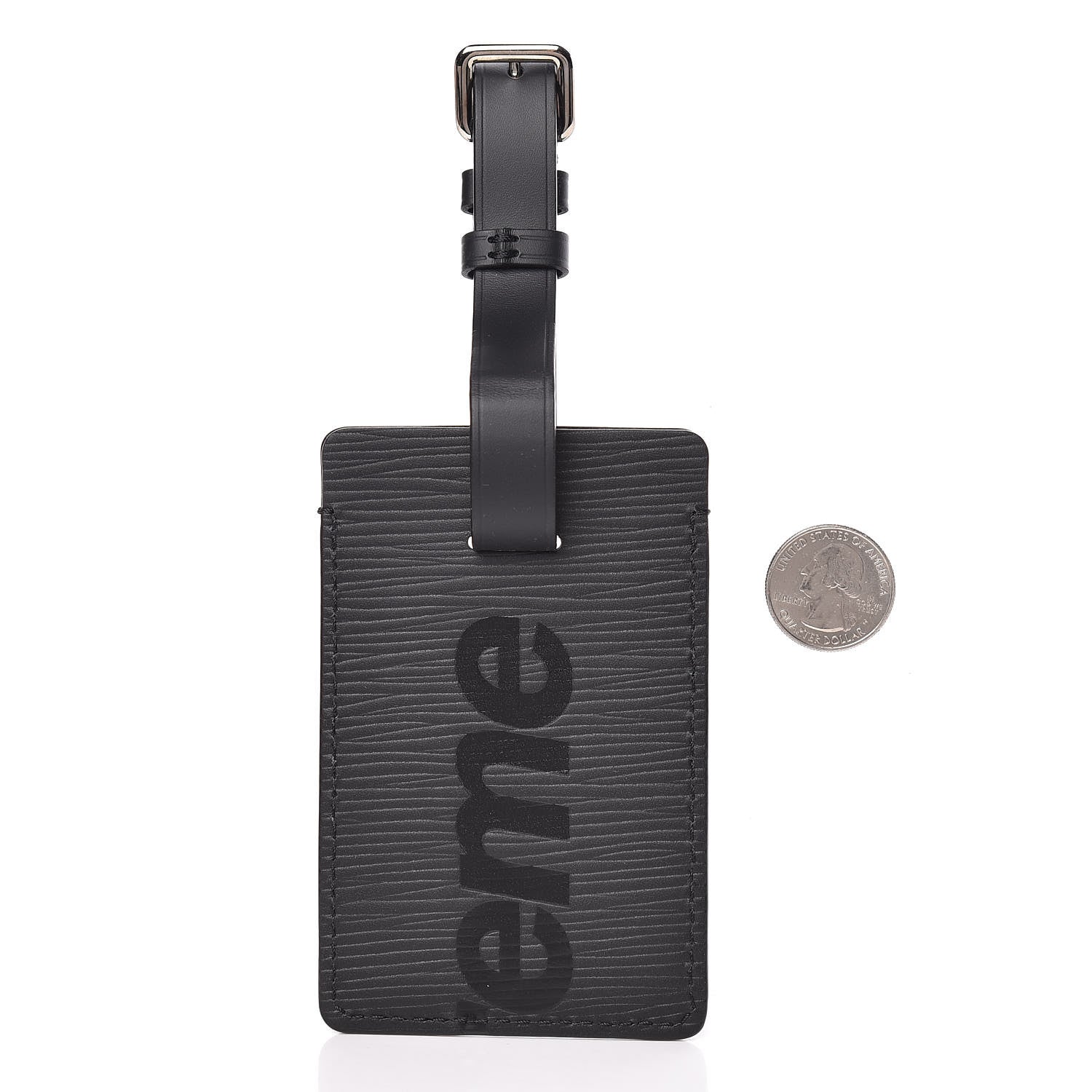 Louis Vuitton X SUPREME Epi Luggage Tag Black 2 of 2