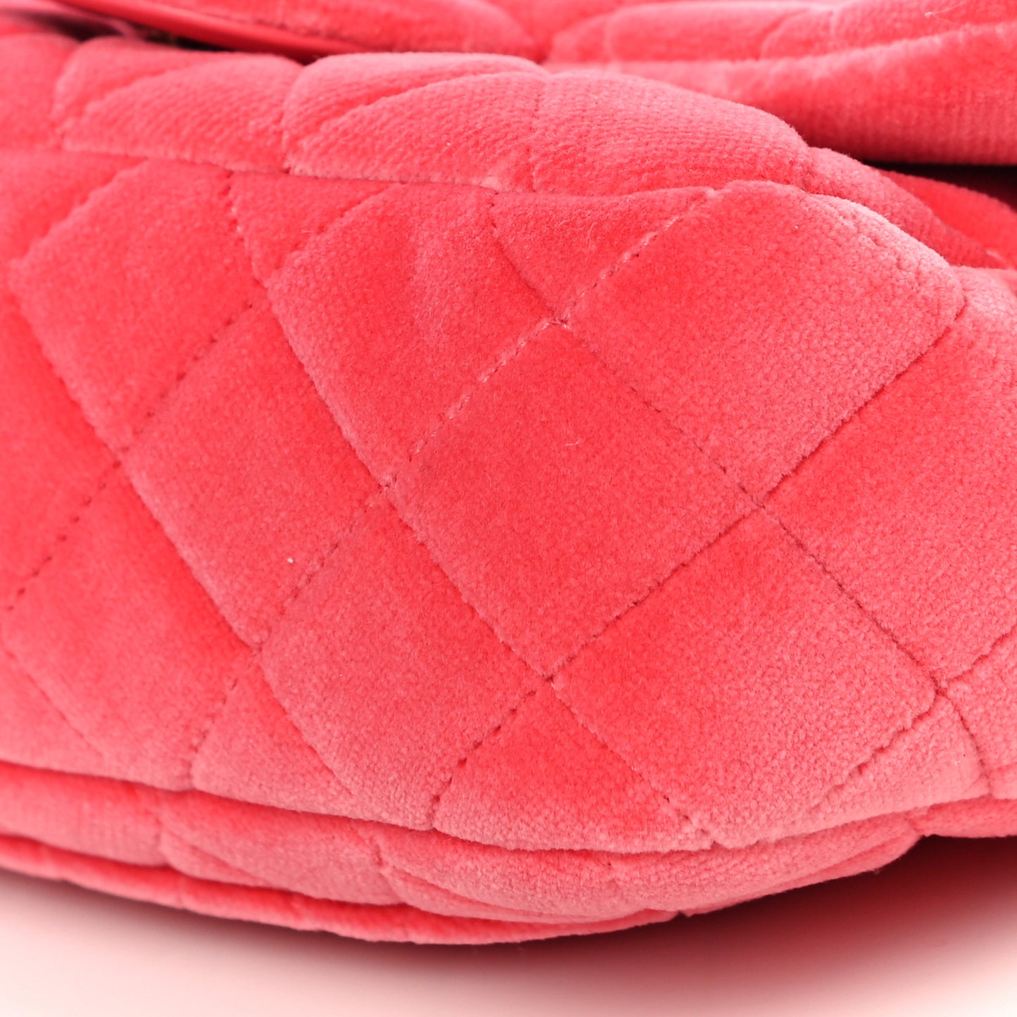 Velvet Quilted Mini Rectangular Pearl Crush Flap Coral