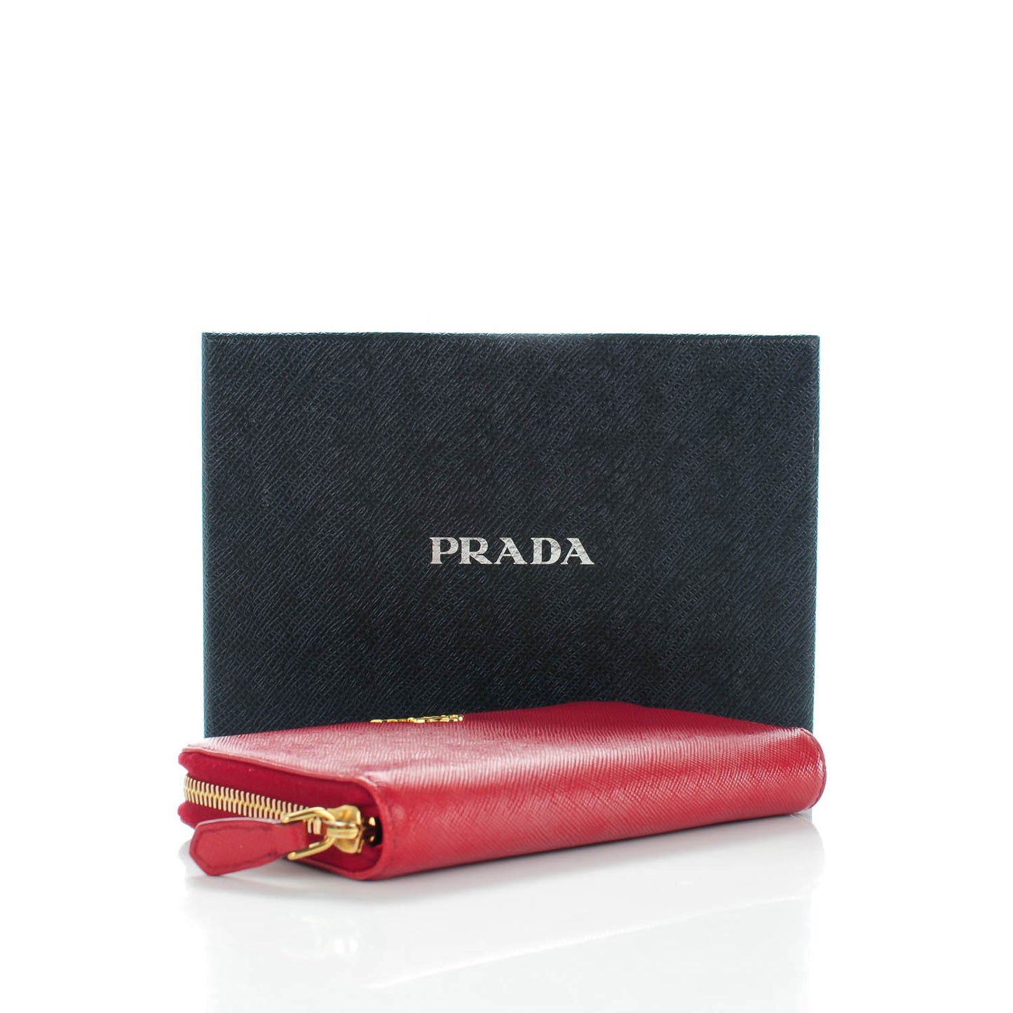 Saffiano Metal Zip Around Wallet Fuoco