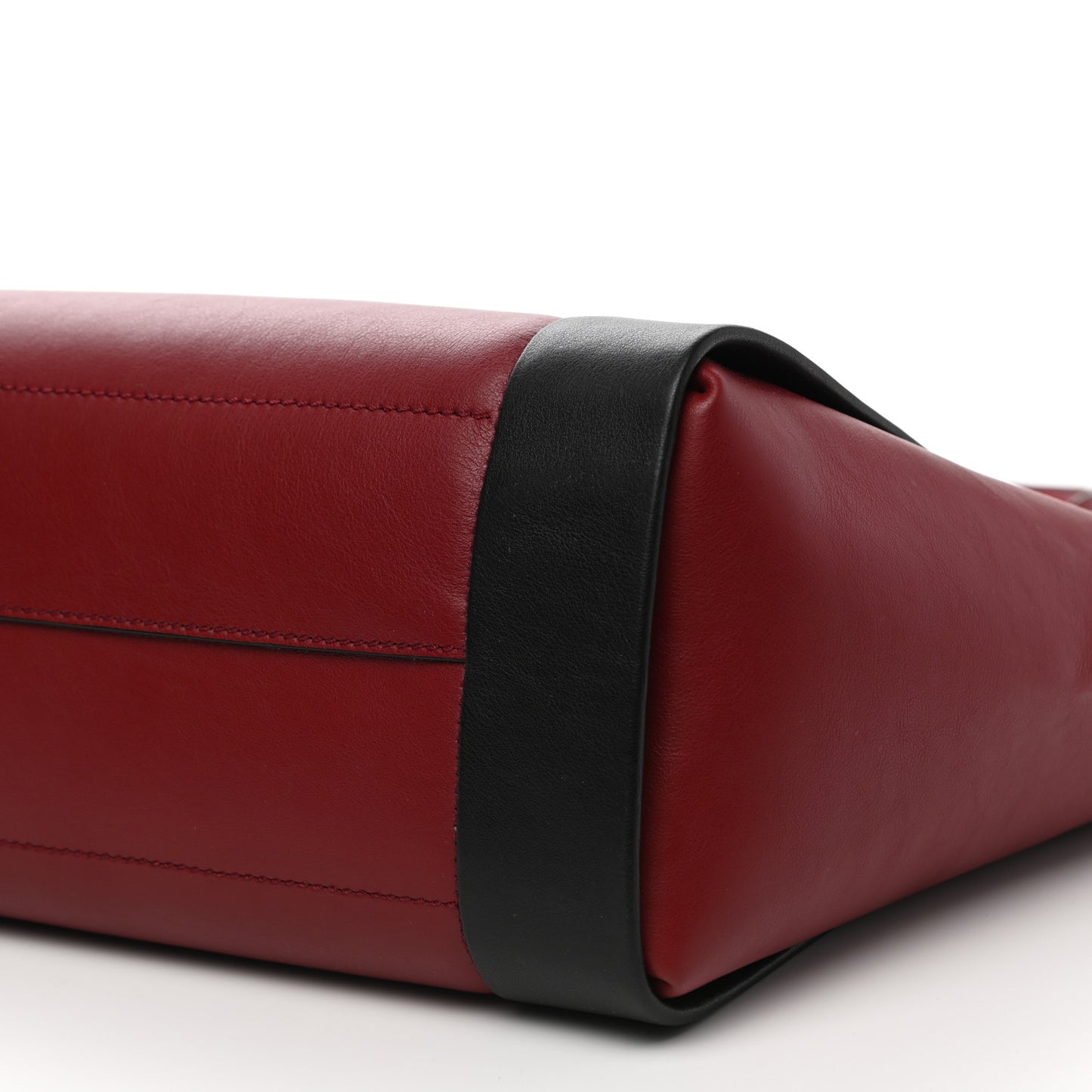 Calfskin Embossed Signature Shopper Black Red