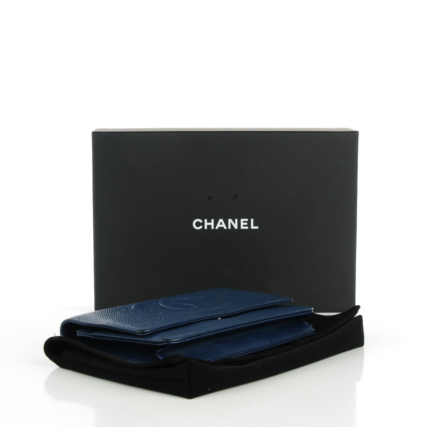 Chanel Caviar Timeless CC Wallet On Chain WOC Dark Blue 3 of 7