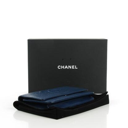 Chanel Caviar Timeless CC Wallet On Chain WOC Dark Blue 3 of 7