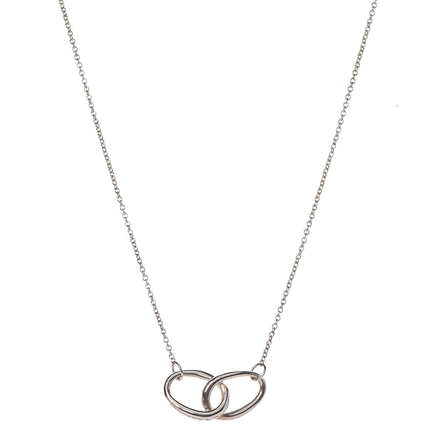 Sterling Silver Elsa Peretti Interlocking Ovals Pendant Necklace