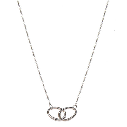 Tiffany Sterling Silver Elsa Peretti Interlocking Ovals Pendant Necklace 1 of 7
