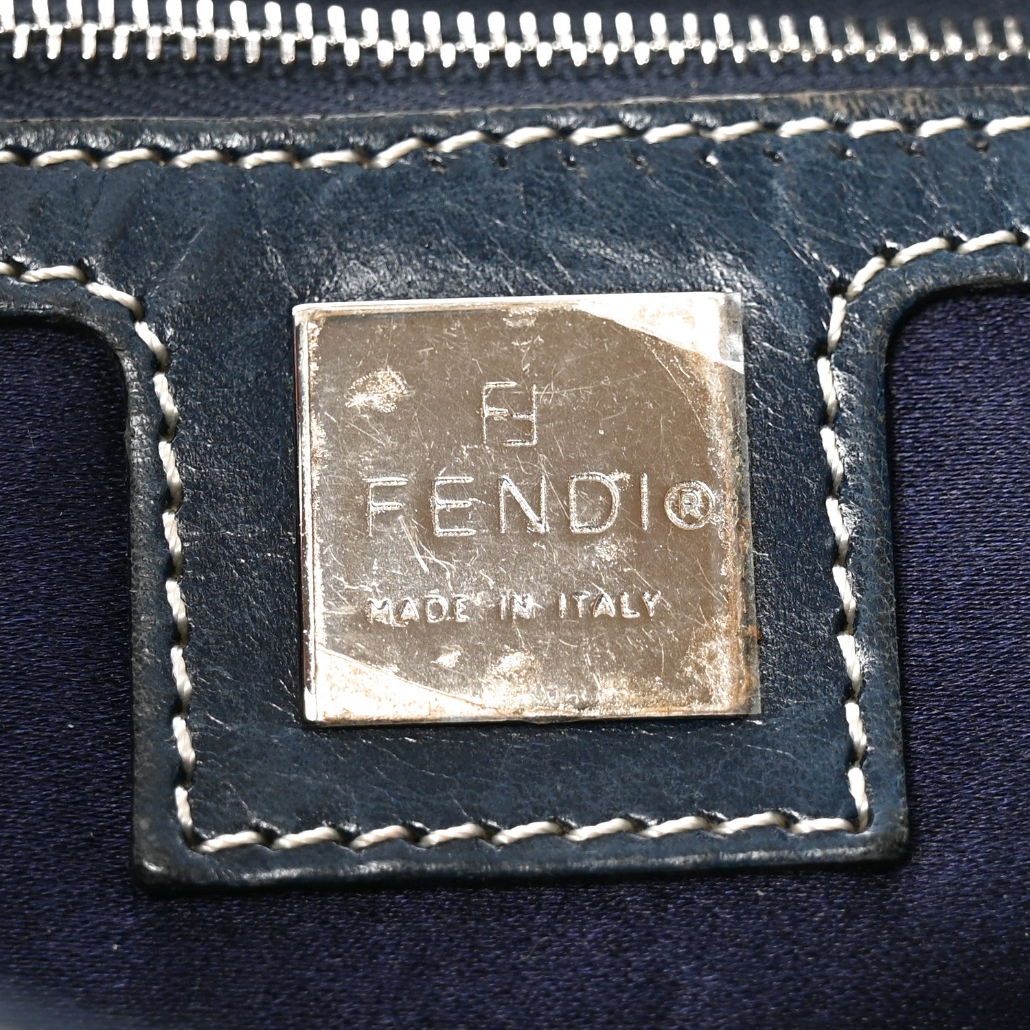 Fendi Zucchino Hobo Navy 6 of 10