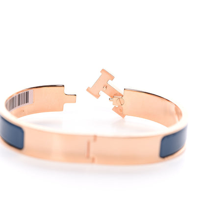 Hermes Enamel Narrow Clic Clac H Bracelet GM Bleu De Genes 3 of 4