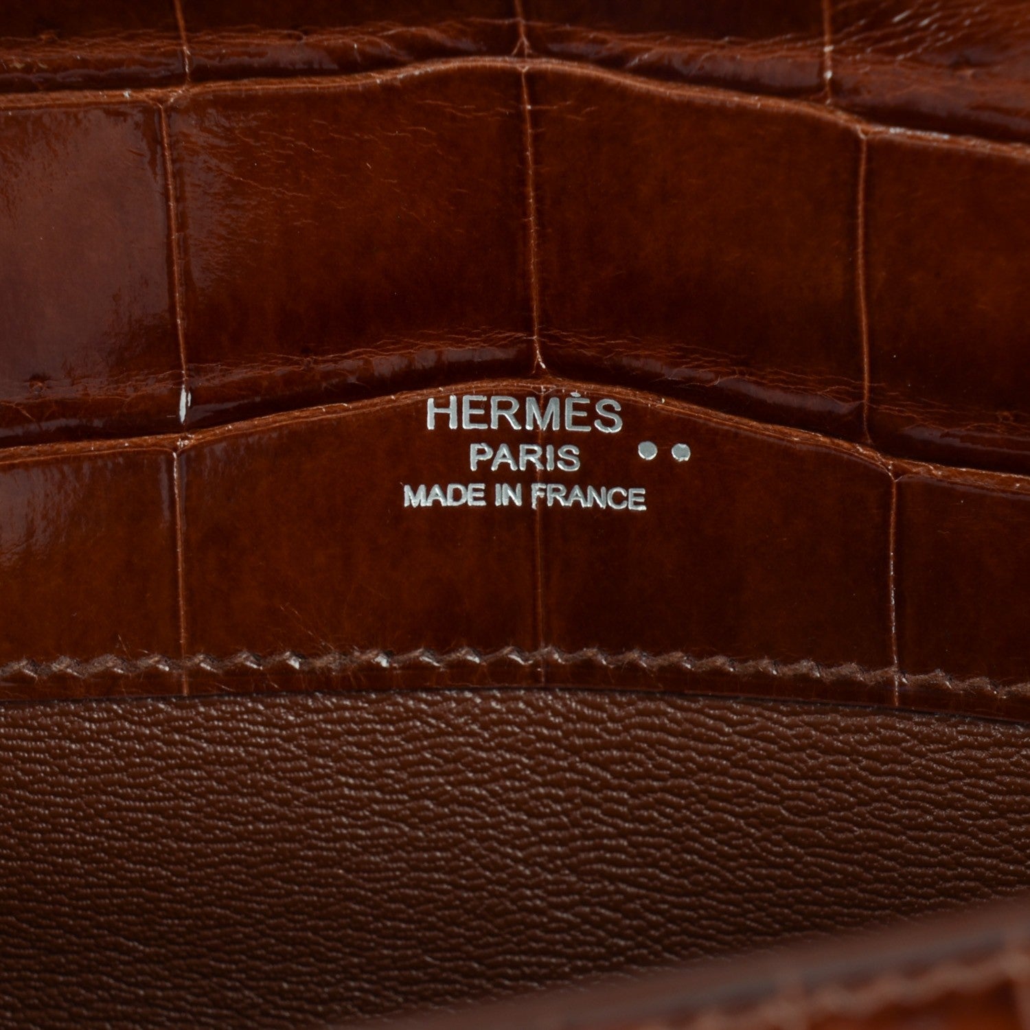 Hermes Shiny Niloticus Crocodile Kelly Cut Pochette Miel 11 of 13