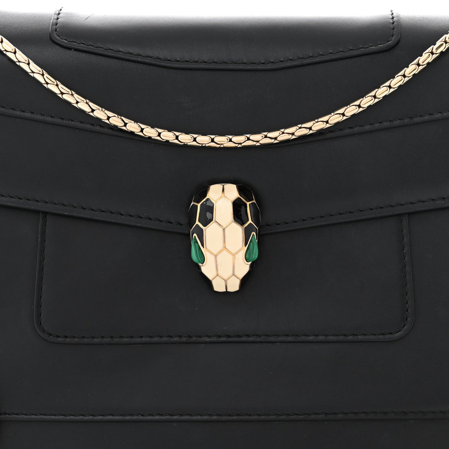 Calfskin Serpenti Forever Crossbody Bag Black