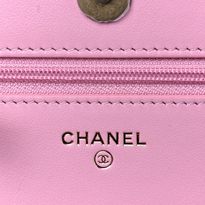 Chanel Shiny Caviar Quilted Pick Me Up Wallet On Chain WOC Pink 6 of 11