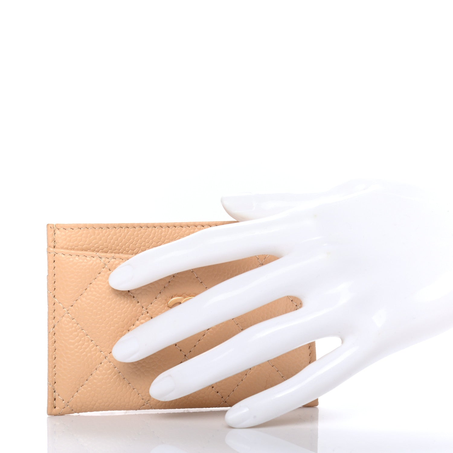 Chanel Caviar Quilted Card Holder Beige 2 of 8