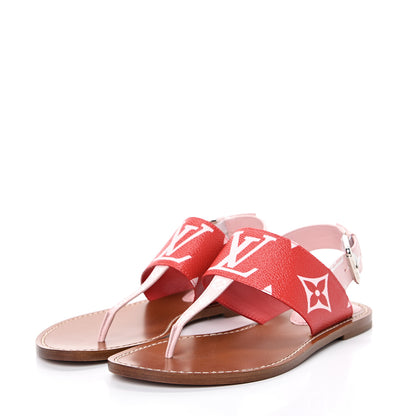 Louis Vuitton Monogram Giant Sandals 37.5 Rouge 3 of 8