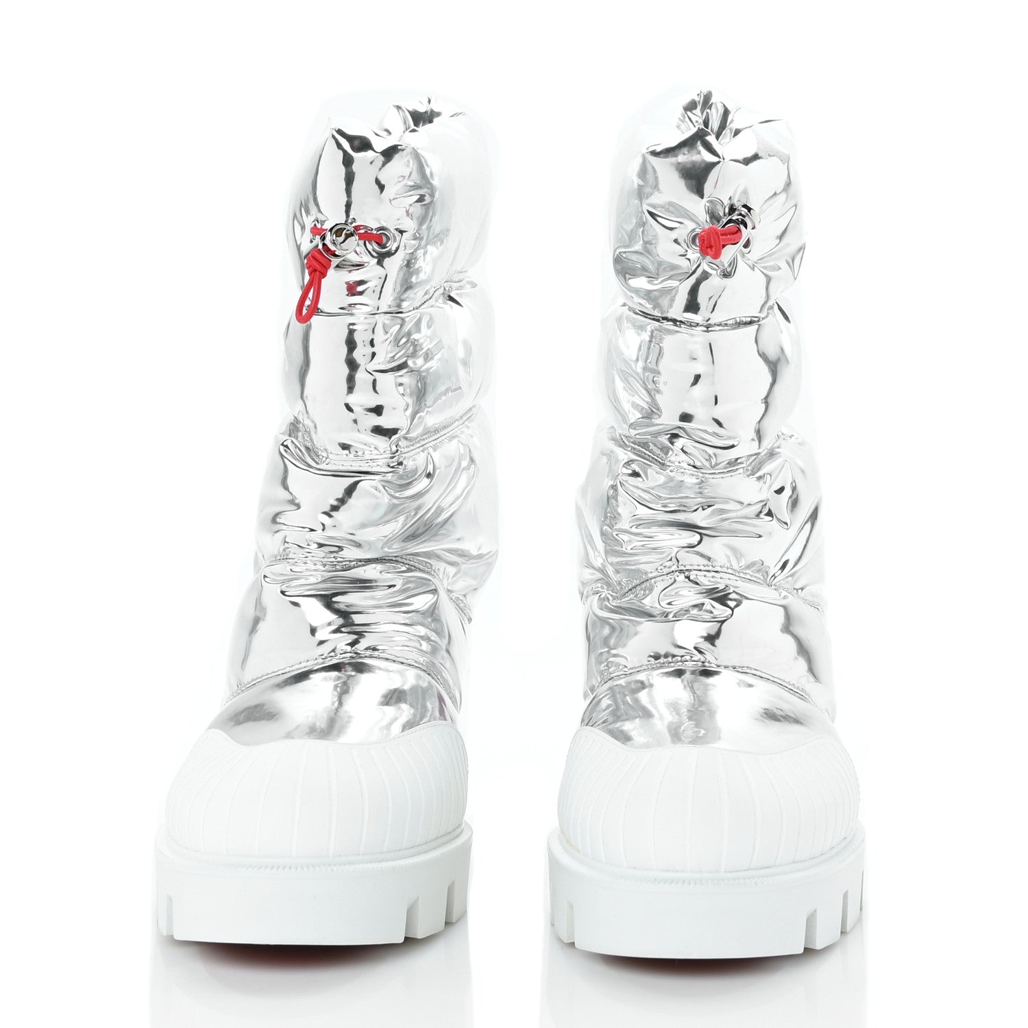 Christian Louboutin Metallic Oriona Lug 100 Boots 40 Silver 2 of 6