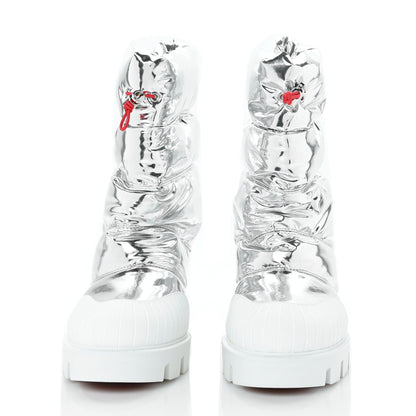 Christian Louboutin Metallic Oriona Lug 100 Boots 40 Silver 2 of 6