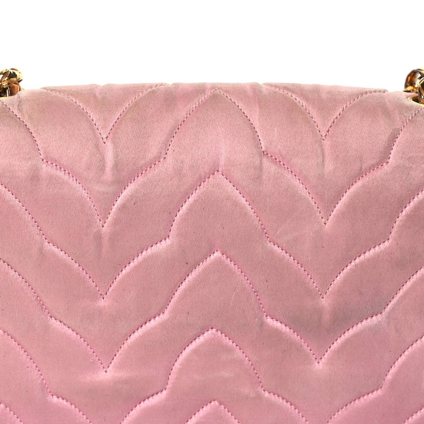Satin Quilted Flap Shoulder Bag Pink