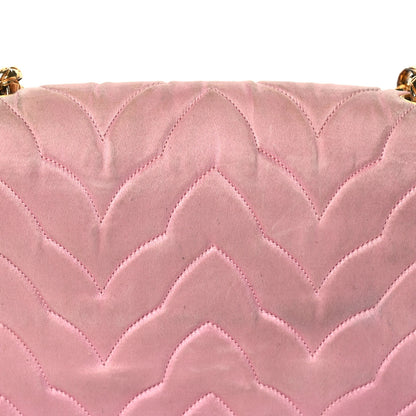 Chanel Satin Quilted Flap Shoulder Bag Pink 6 of 10