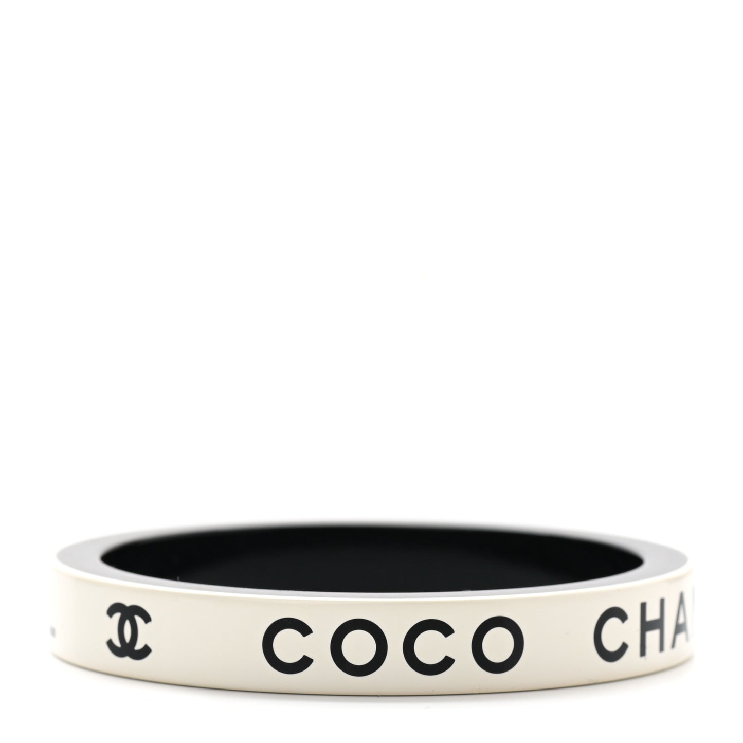 Resin Logo Bangle Bracelet White Black