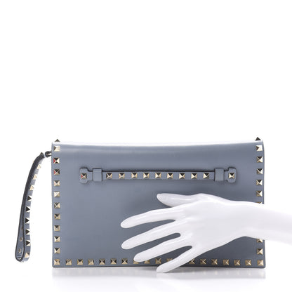 Valentino Garavani Nappa Rockstud Wristlet Clutch Grey 2 of 12