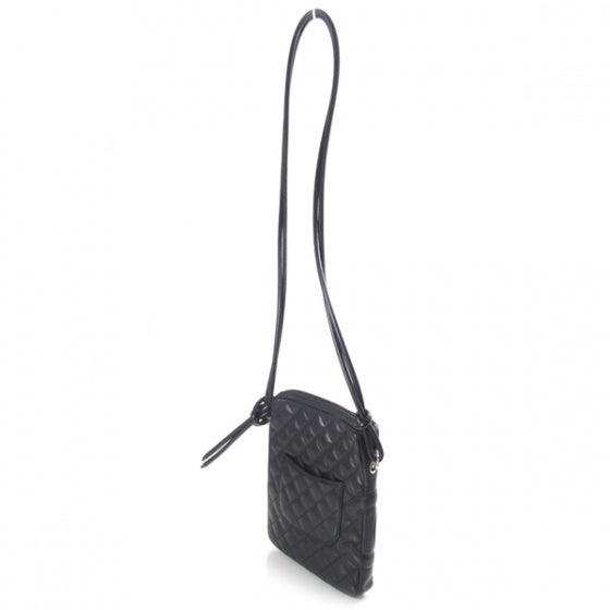 Calfskin Quilted Medium Cambon Messenger Black