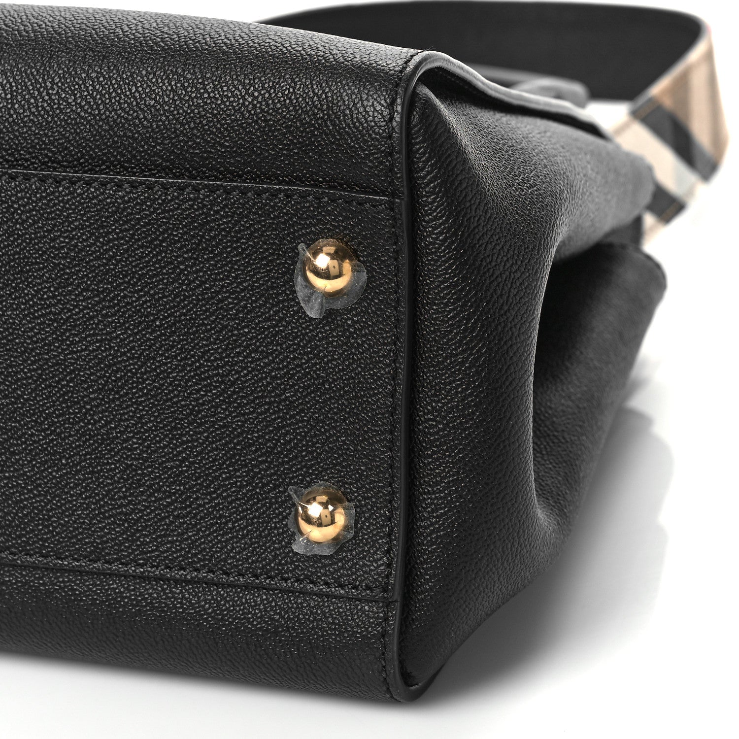 Burberry Soft Grain Calfskin Medium Buckle Tote Black 7 of 8