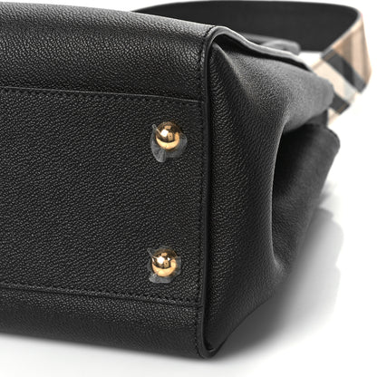 Burberry Soft Grain Calfskin Medium Buckle Tote Black 7 of 8