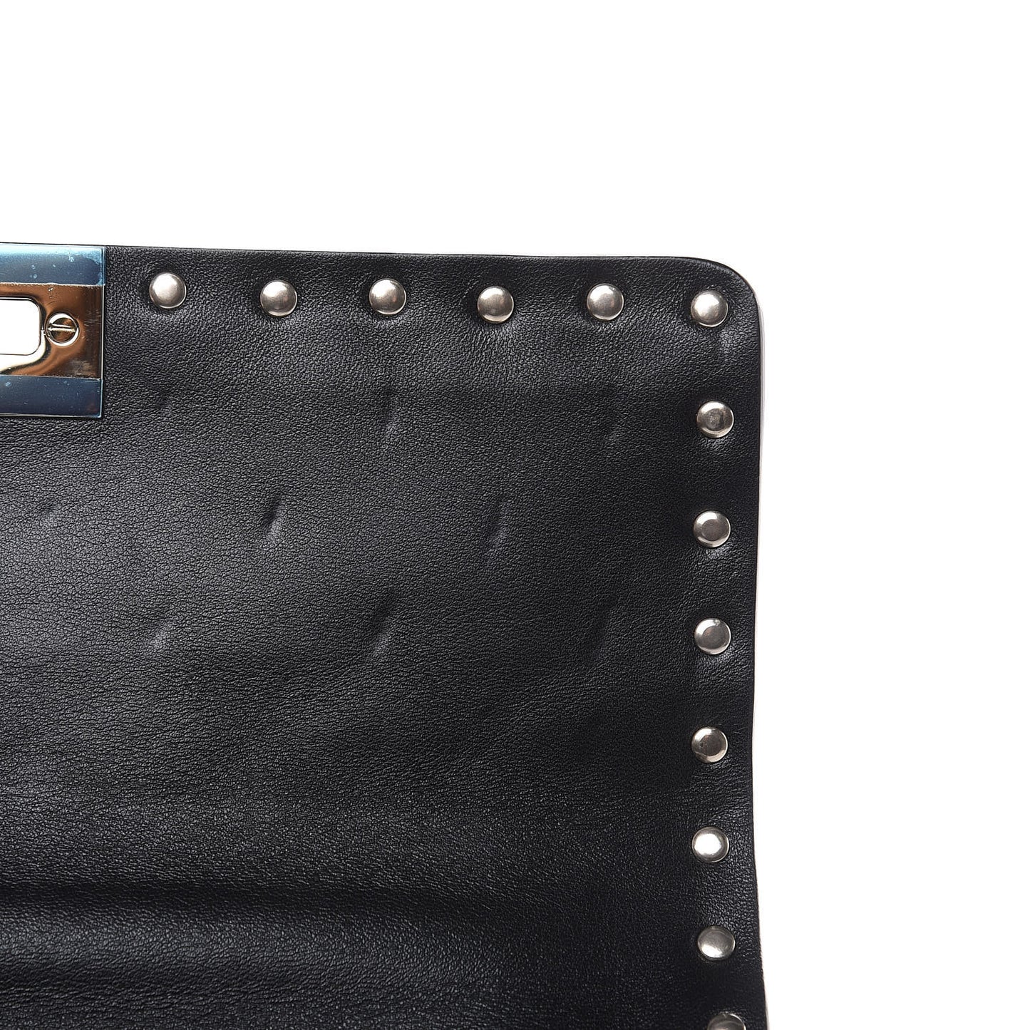Lambskin Medium Rockstud Spike Shoulder Bag Black