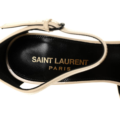 Saint Laurent Patent Anja 85 Ankle Strap Pointed Pumps 36 Coquille 6 of 8