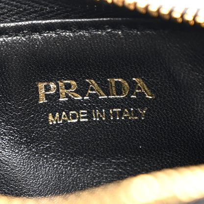 Prada Saffiano Triangle Zip Card Holder Black 6 of 8