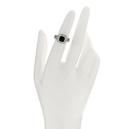 David Yurman Sterling Silver Diamond Black Onyx 7mm Petite Albion Ring 48 4.5 2 of 4