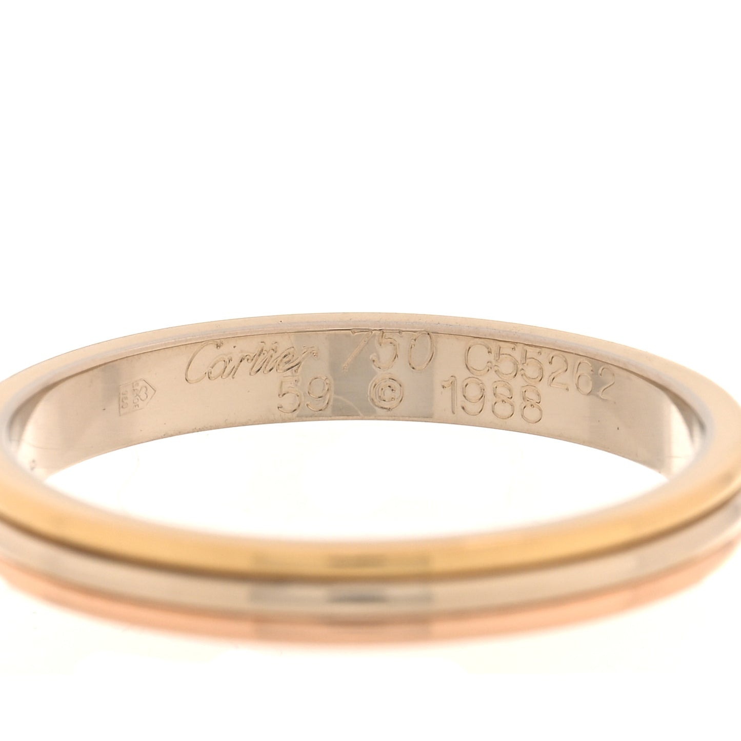 18K Pink White Yellow Gold 2.5mm Vendome Louis Cartier Wedding Band Ring 59 8.75