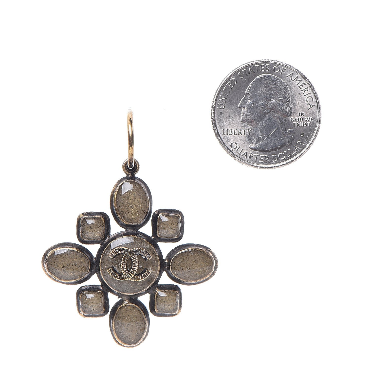 Chanel Gripoix Dangle Earrings Gold 2 of 7